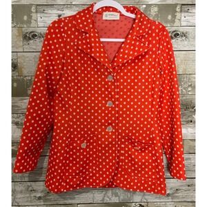 Vintage Kimberly Polyester Polka Dot Dress Jacket Blazer ILGWU Made